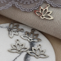 Zawieszka kwiat lotosu stal szlachetna 18x14mm