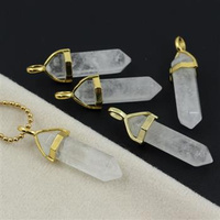 Kryształ górski zawieszka grot w okuciu 40x8mm