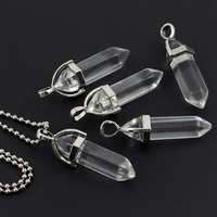 Kryształ górski zawieszka grot w okuciu 40x8mm