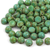 CzechMates Cabochon 7mm Picasso Turquoise [10szt]