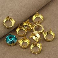 Oprawa do przyszywania - koszyczek okrągły złoty 14mm