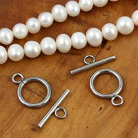 Zapięcie toggle stal szlachetna srebrne 14mm