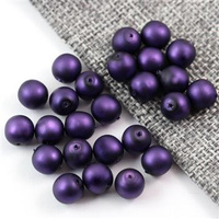 Koralik szklany velvet kula fioletowa 8mm [10szt]