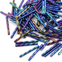 Preciosa Bugle Twisted Iris Blue 25mm [20szt]