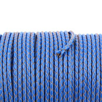 Rzemień skórzany pleciony niebieski 3mm [50cm]