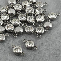 Stal szlachetna łącznik w oprawie SR crystal 6mm