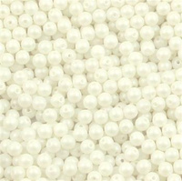 Round Beads Powdery - Pastel White 6mm [20szt]