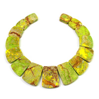 Jaspis lazurowe wybrzeże baza naszyjnika zielona  [15 kamieni]