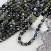 Turmalin niebieski kula fasetowana 6mm [sznur 39cm]
