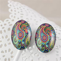 Kaboszon szklany z grafiką owal 30x22mm