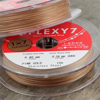 Japońska linka stalowa jubilerska FLEXY7 0,40mm Rose Gold [szpula 10m]