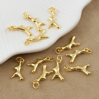 Zawieszka gałązka korala mosiądz złocony 18x9mm