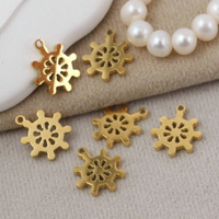 Zawieszka koło sternicze stal szlachetna pozłacana 15x13mm