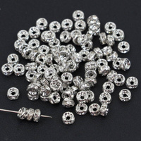 Przekładka oponka z cyrkoniami platinum/crystal 4mm [10szt]