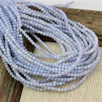 Muszla błękitna kula gładka 4mm [sznur 38cm]