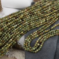 Granat zielony kula fasetowana 3mm [sznur 39cm]