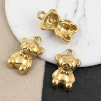 Zawieszka miś stal szlachetna pozłacana 22x13mm