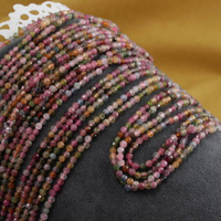 Turmalin wielobarwny kula fasetowana 4mm [sznur 39cm]