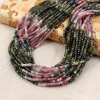 Turmalin wielokolorowy kostka fasetowana 3mm [sznur 38cm]
