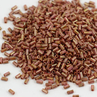 Toho Bugle #1 HYBRID Luster - Opaque Rose/Gold Topaz 3mm [5g]