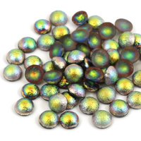 Kaboszon szklany Crystal Vitrail Green Etched 10mm