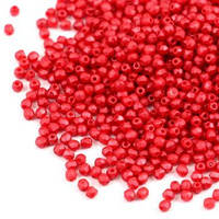 Fire Polish 2mm Alabaster Pastel Red [80szt]