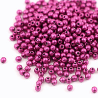 Round Beads ColorTrends: Sueded Gold Fuchsia Red 2mm [100szt]