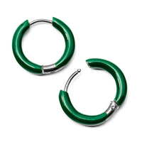 Bigle emaliowane kółka stal szlachetna zielone 18mm [para]