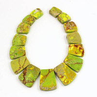 Jaspis lazurowe wybrzeże baza naszyjnika żółcie i zielenie [15 kamieni]