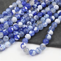 Agat trawiony niebieski kula gładka 10mm