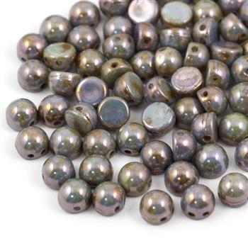 CzechMates Cabochon 7mm Opaque Luster Green [10szt]