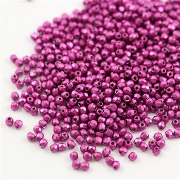 Fire Polish 2mm Saturated Metallic Pink Yarrow [80szt]