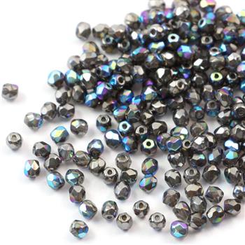 Fire Polish 3mm Crystal Glittery Graphite [40szt]