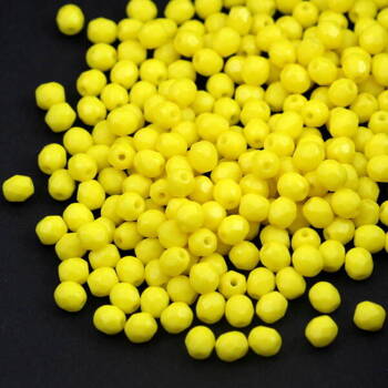 Fire Polish 4mm Alabaster Yellow [20szt]