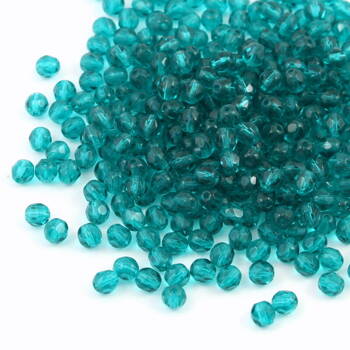 Fire Polish 4mm Teal Transparent [20szt]