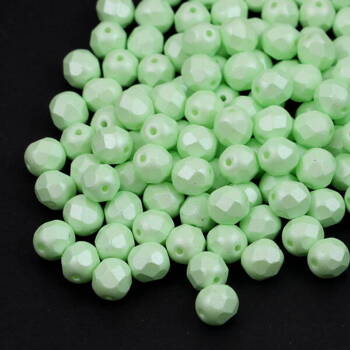 Fire Polish 6mm Alabaster Light Peridot Powdery [20szt]