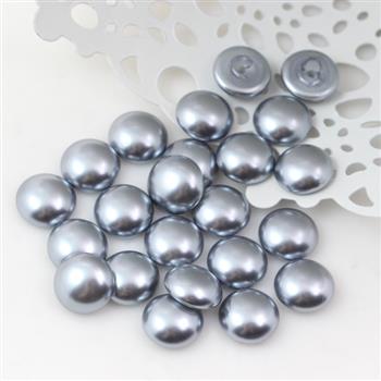 Glass Pearl Cabochon Light Grey 10mm