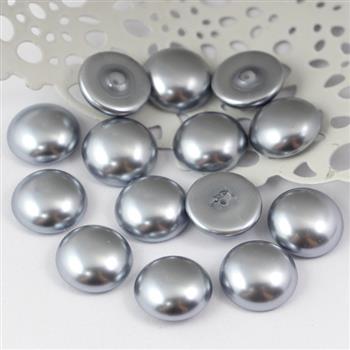 Glass Pearl Cabochon Light Grey 14mm