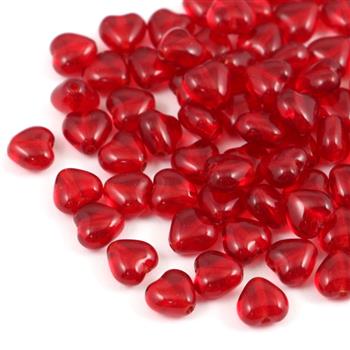 Heart Beads Ruby 6mm [20szt]