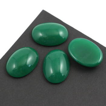 Kaboszon szklany Milky Green owal 25x18mm