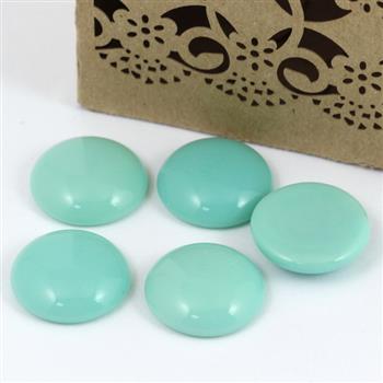 Kaboszon szklany Opaque Turquoise Light Green 18mm