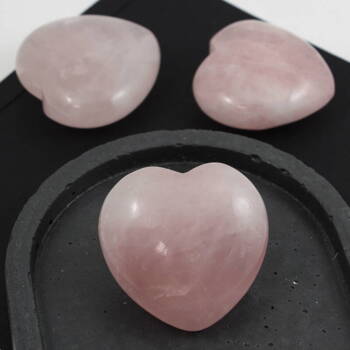 Kwarc różowy serce gładkie 42mm [bez otworu]