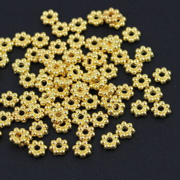 Metalowa przekładka kwiatek złoty 5mm [50szt]