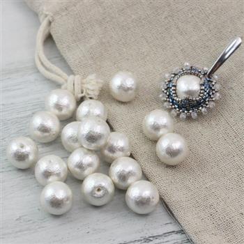 Miyuki Cotton Pearls White kula 10mm