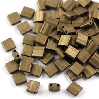 Miyuki Tila Beads 5x5x1,9mm Metallic Dark Bronze Matted [30szt]