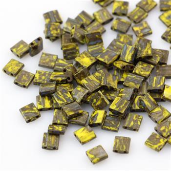 Miyuki Tila Beads 5x5x1,9mm Picasso Opaque Yellow [30szt]