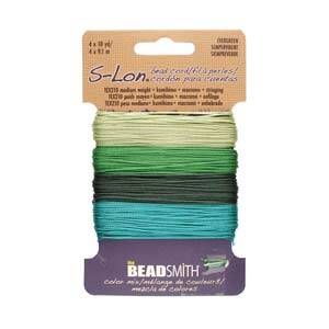 Nici nylonowe S-Lon heavy twist bead/mac cord EVERGREEN 0,5mm [4x9,1m]