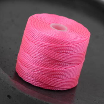 Nici nylonowe S-Lon heavy twist bead/mac cord NEON PINK 0,5mm/70m [szpula]