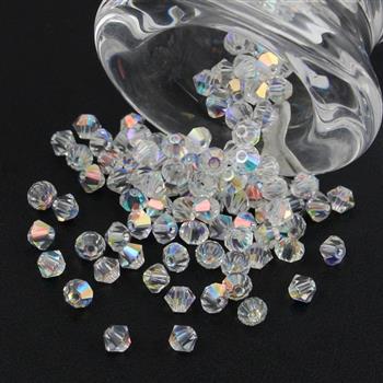 Preciosa Bicone Bead Rondelle Crystal AB 4mm [20szt]