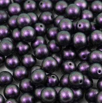 Round Beads Jet Polychrome Black Raspberry 8mm [10szt]